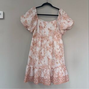 Blu Pepper Orange and White Floral Dress